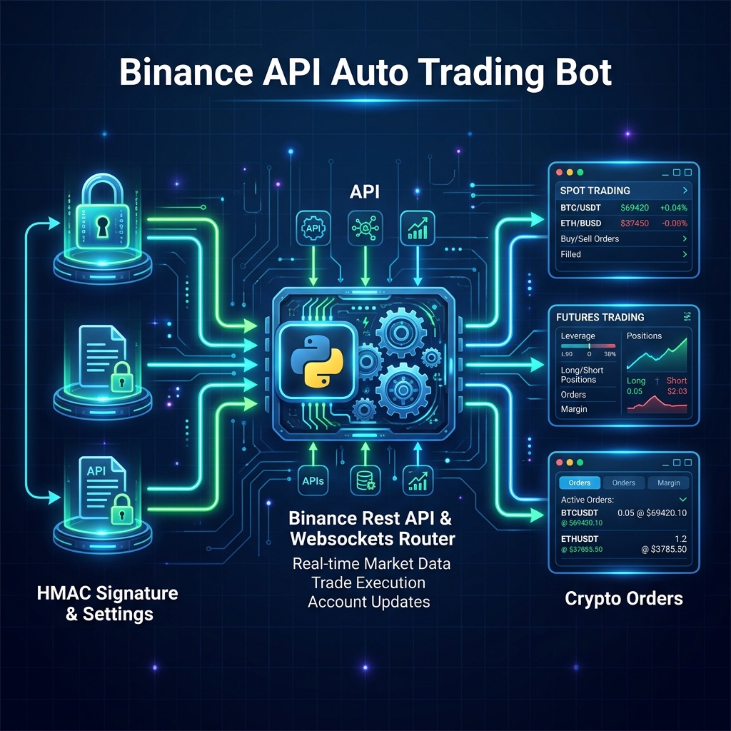Xây dựng Bot Auto Trading kết nối API Binance: Lập trình Python giao dịch Crypto tự động 24/7 bảo mật cao
