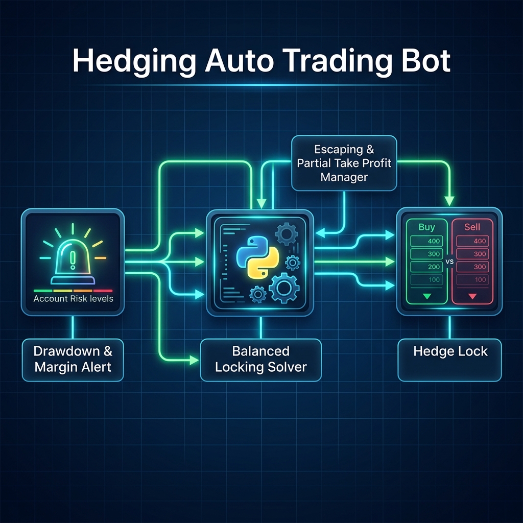 Xây dựng Bot Auto Trading Hedging thực chiến: Chiến lược quản lý vị thế đối ứng phòng ngừa rủi ro và cứu tài khoản âm trạng thái