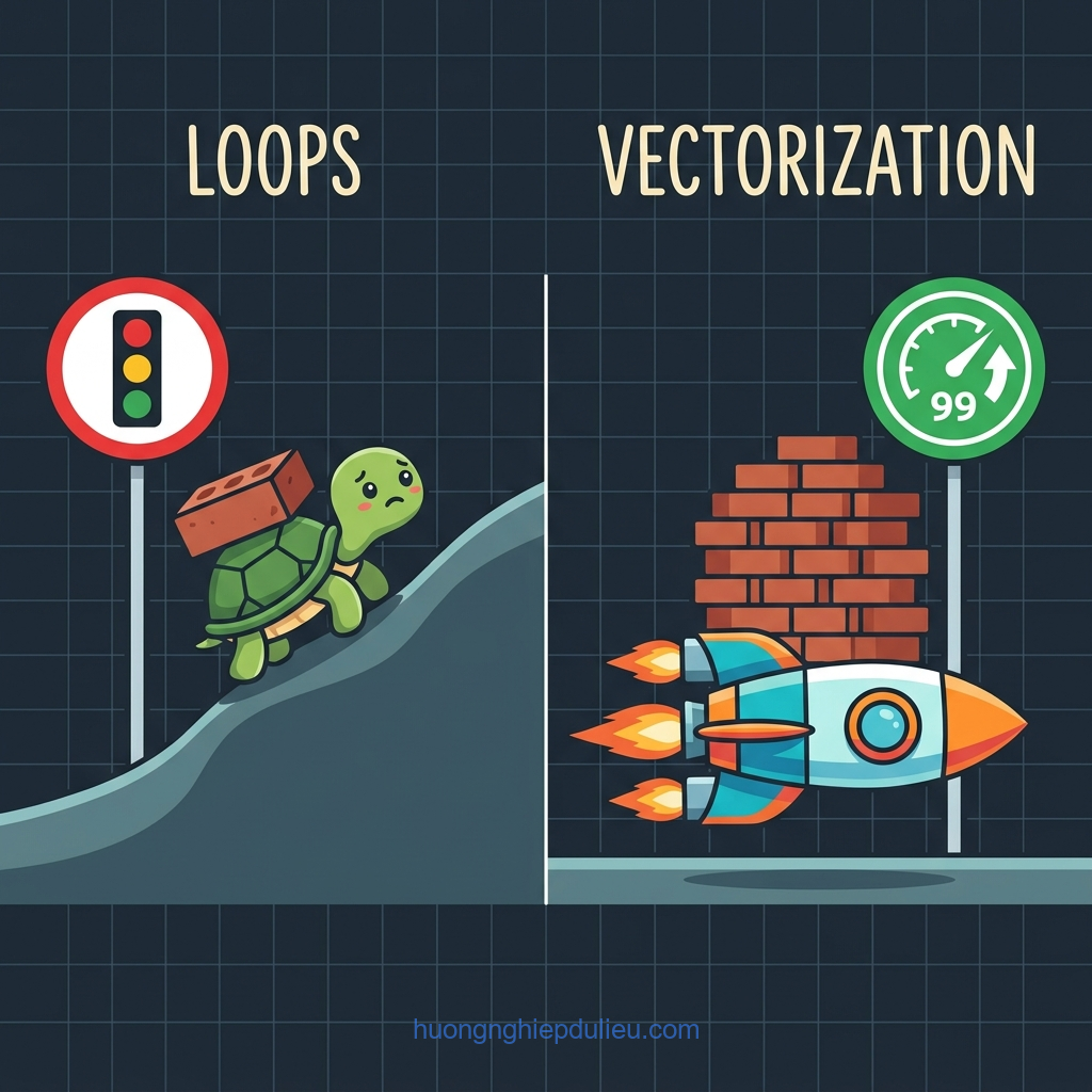 Tối ưu hóa hiệu năng tính toán trong Algo Trading: So sánh Vectorized Operations vs Loops qua Numpy & Pandas